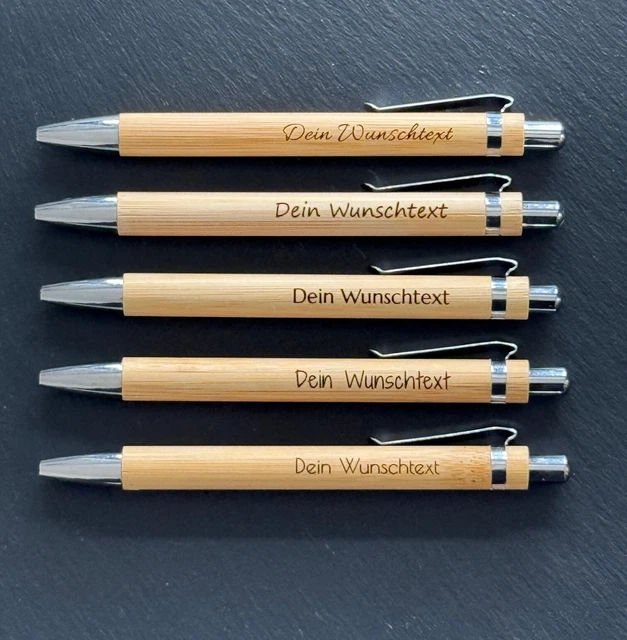 Personalisierbare Bambus Kugelschreiber  Mit Individueller Gravur   Nachhaltig & Einzigartig Schlsselanhnger Kugelschreiber