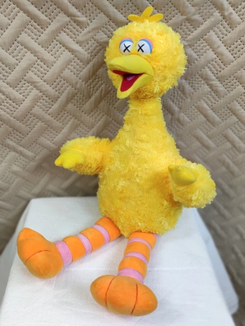 KAWS Sesame Street Big Bird Peluche 22" Jaune Rare
