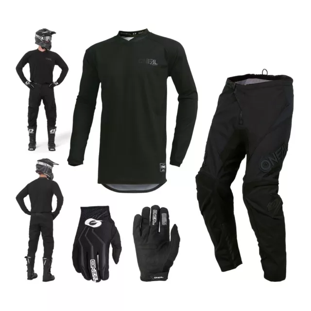 Motocross Kit Oneal Élément Classic MX Pantalon Avec Chemise, Cross Noir Jersey