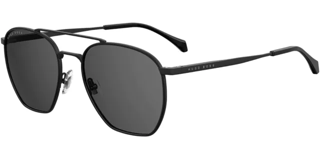Hugo Boss Men's Matte Black Geometric Aviator Sunglasses - B1090S 0003 IR