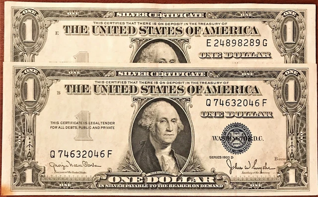 One (1) 1935 Series D $1.00 Silver Certificate - circulated