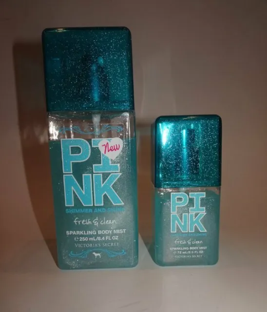 Victorias Secret PINK Fresh & Clean Sparkling Body Mist Spray Lot Set
