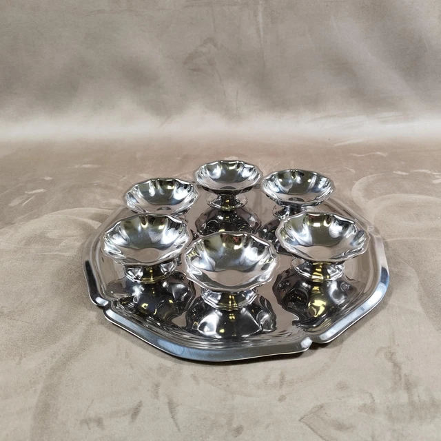 Lot De 6 Coupes à Glace Vintage En Inox 18/10 – Made In France, état D'occasion