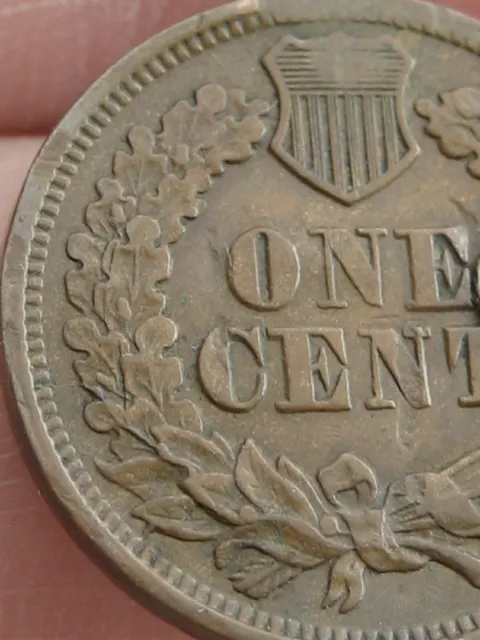 1866 Indian Head Cent Penny- VF/XF Details, Partial LIBERTY