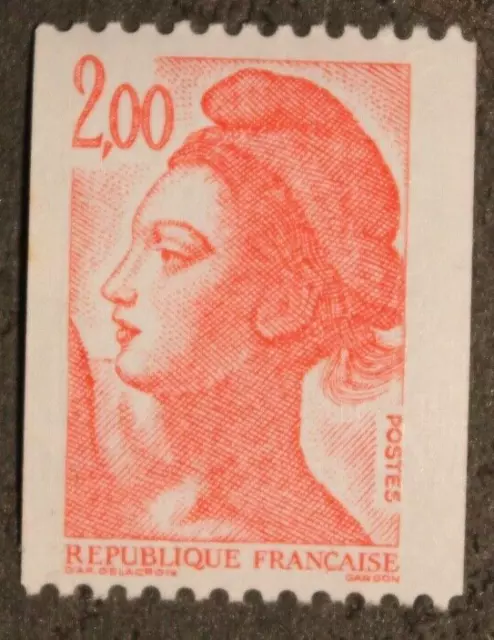 Timbre Liberté de GANDON - Delacroix 2,00 - Roulette - YT 2277 - Neuf**- 1983