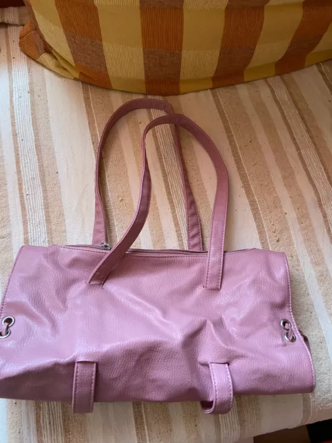 rosa altrose Tasche Handtasche Kunstleder mit Reißverschluss