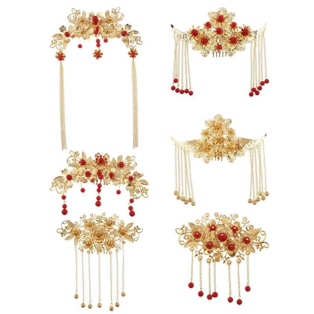Wedding Hair Comb Handmade Bridal Hair Accessories with Tassel Beads Rhinestones