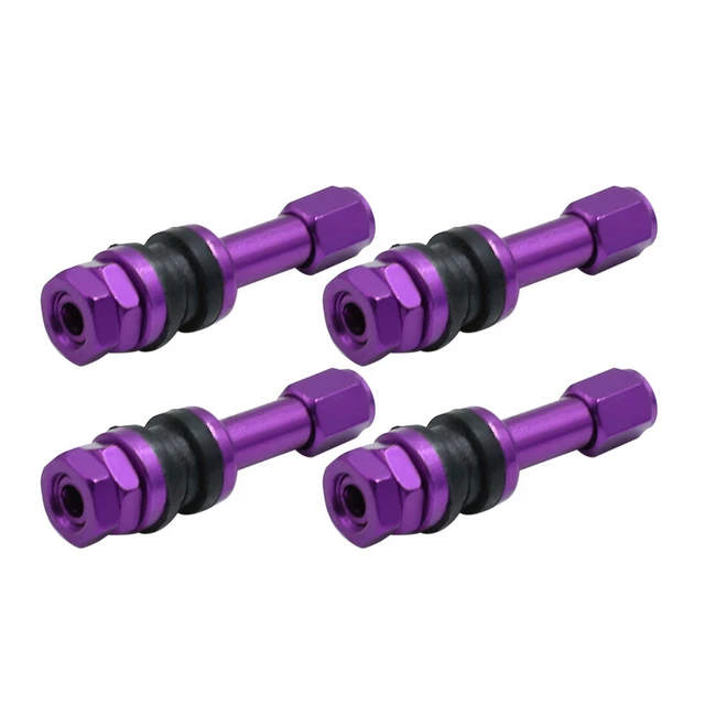4pc Violet Auto Aluminium sans tube Pneu aspiration bouchon anti-poussière