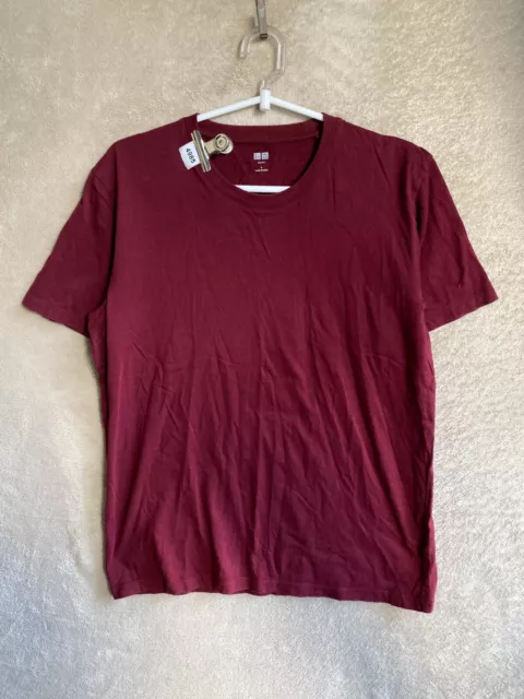 Uniqlo Casual T-Shirts Top Size L Womens Dark Red Short Sleeve