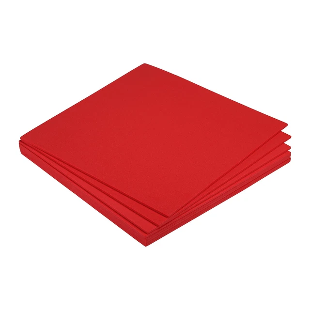 EVA Schaumstoffblätter rot 9,8 Zoll x 9,8 Zoll 3 mm dick Handwerk Schaumstoffblätter 8er Pack