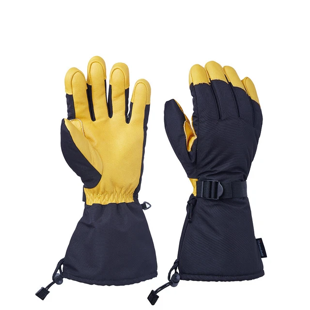 Winter Ski&Snowboard Gloves Waterproof Windproof Snow Mittens with Wrist Leashes