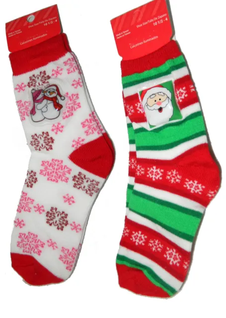 2 Pair Christmas Socks Novelty decorated for Children Shoe size 10 1/2 -4 983/91