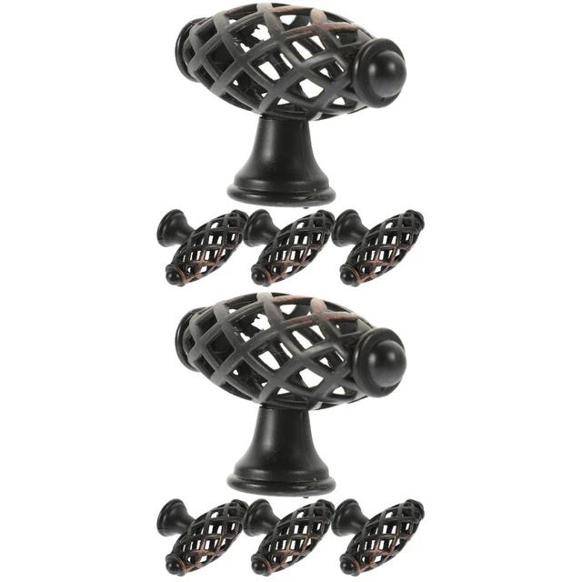 8 Pcs Bouton De Porte Noir Armoire Penderie Commode Poignée