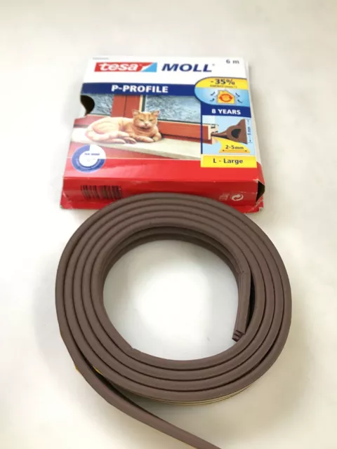 tesa Moll CLASSIC PProfil Gummidichtung, braun, 9 mm x 6 m