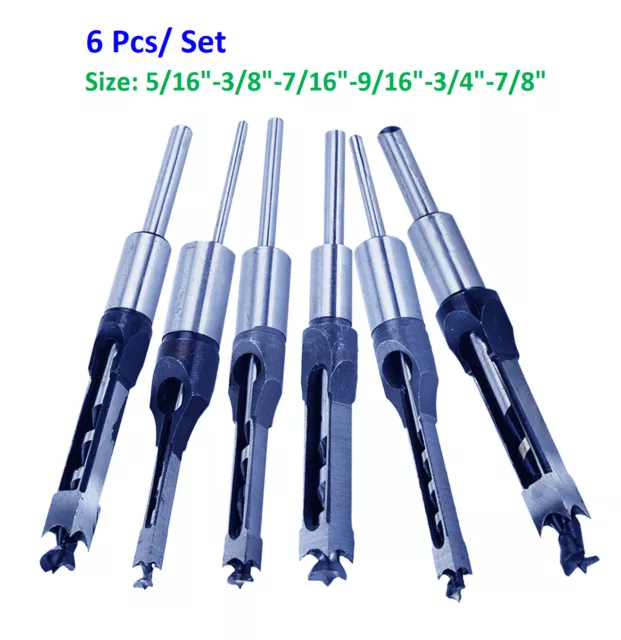 Woodworking Square Hole Drill Bit Mortise Chisel with 3/4" Shank Wood Hole Cut