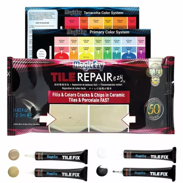 Tile REPAIRezy (Neutrals Kit): Fix and Color Tile Cracks and Chips - MagicEzy