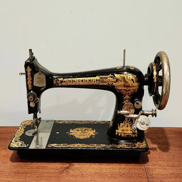 Beautiful  1907 Singer Treadle Sewing Machine Head 27 Sphinx Fully Tested
