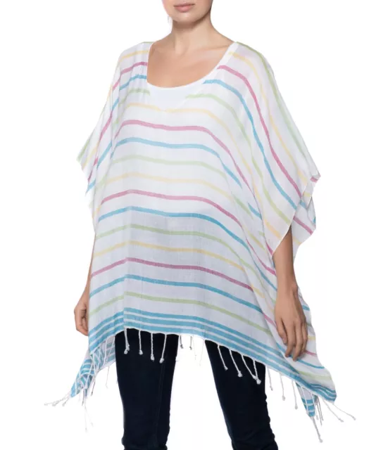 MSRP $49 Inc International Concepts Striped Poncho Multicolor Size OSFA