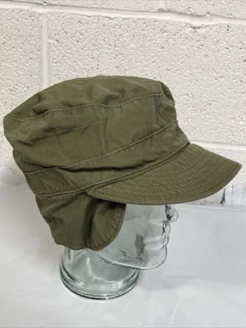 1957 Vietnam War US Army Field Cap Size 7 1/4 Hat Winter Poplin Wind Stop OG