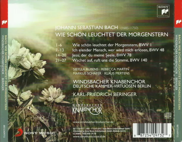 CD neu OVP: Bach Kantaten Wie schön leuchtet Windsbacher Knabenchor Beringer 2