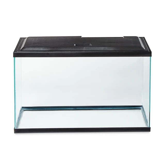 10 Gallon Glass Aquarium Fish Tank Starter Kit, Hood LED Filter Water Clarifier
