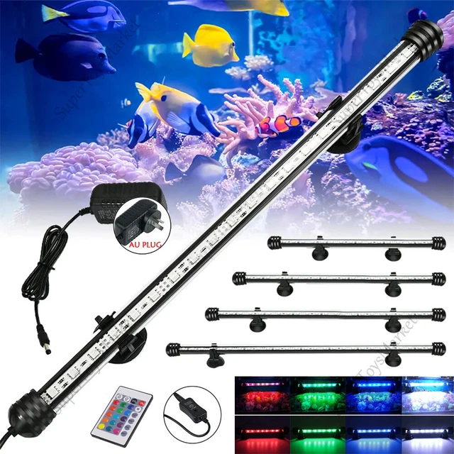 AU Aquarium Fish Tank Aquarium Light LED Waterproof Full Spectrum Aqua Lamp RGB