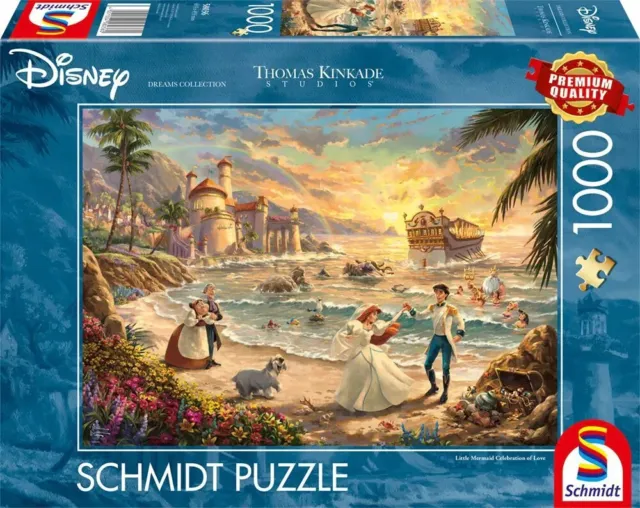 NEW SEALED Schmidt 58036 Thomas Kinkade Disney The Little Mermaid 1000 Pc Puzzle