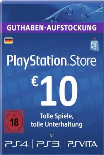 10 Euro PSN Card DE - Playstation Network Guthaben 10€ Digital Code - nur DE