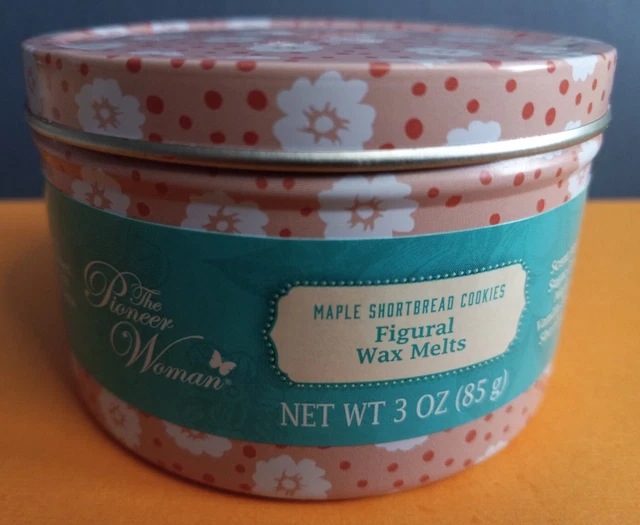 The Pioneer Woman Maple Shortbread Cookies 10 Piece Wax Melts in Floral Tin NEW