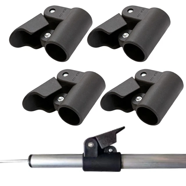 Lot De 4 Colliers De Serrage Pour Auvent De Caravane/tente – Diamètre 22-25 Mm, Plastique ABS Noir – Fixation Rapide Et Réglable