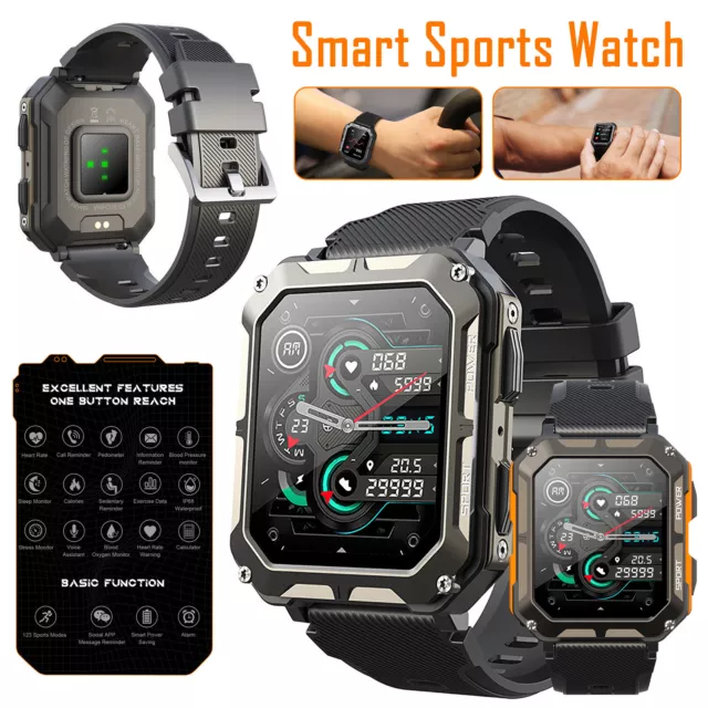 Military Smart Watch for Men(Answer/Make Calls) Rugged Tactical Fitness Tracker