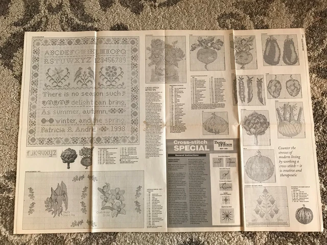 Kit De Broderie Point De Croix 'Femme Kimono Papillon' - Toile 11CT 40x50cm Pré-imprimée, Fils Inclus - Pour Débutants Et Adultes