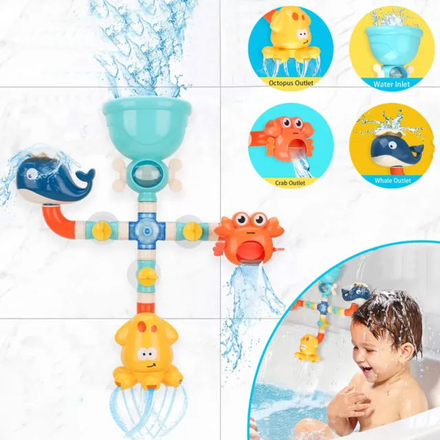 Badespielzeug Baby Wasserspielzeug Saugnapf Badespaß Rohr Badewannenspielzeug DE