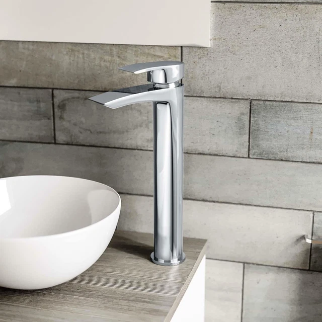Waage Badezimmer Wasserfall Hochhaus Becken Mono Mixer Einzelhebel Chrom Wasserhahn