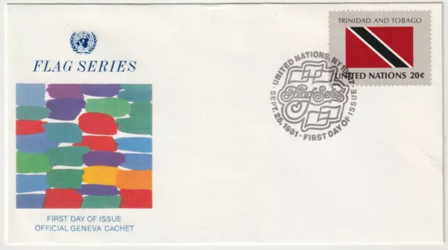 1981 UN FDC - Trinidad and Tobago, Flag Series - 20 Cent Stamp