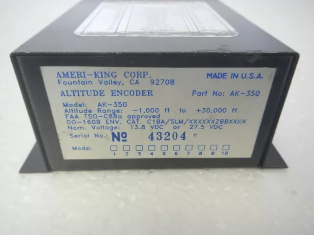 AMERI-KING Altitude Encoder P/N AK-350