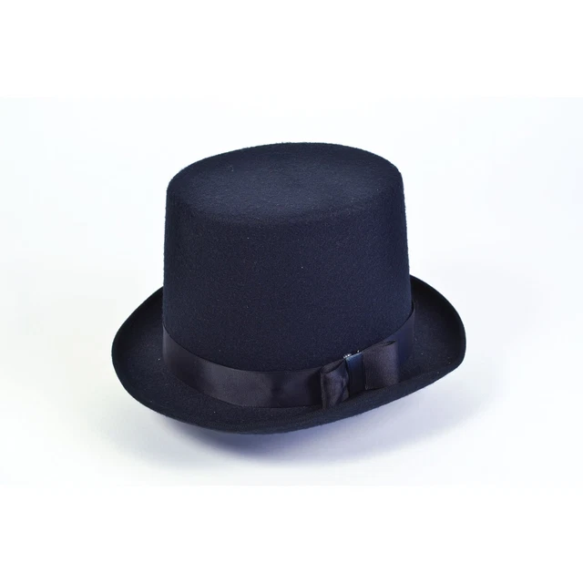 BRISTOL NOVELTY BLACK Victorian Wool Felt Top Hat Mens Fancy Dress New