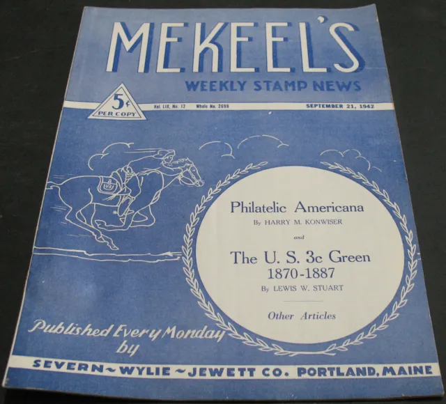 Mekeel's Weekly Stamp News September 21 1942 Philatelic Americana + more Scarce
