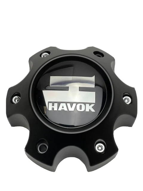 thumbnail image 2 of Havok Gloss Black Wheel Center Cap With Red Logo - CBH103-A2P Direct Replacement 2 of 5