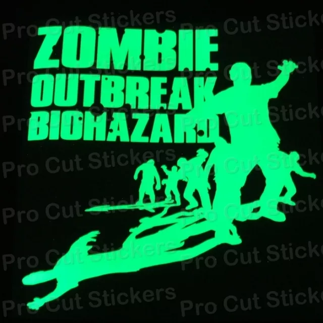 Large Zombie Dead Outbreak Glow in the Dark Luminescent Wall Art Stickers Decals