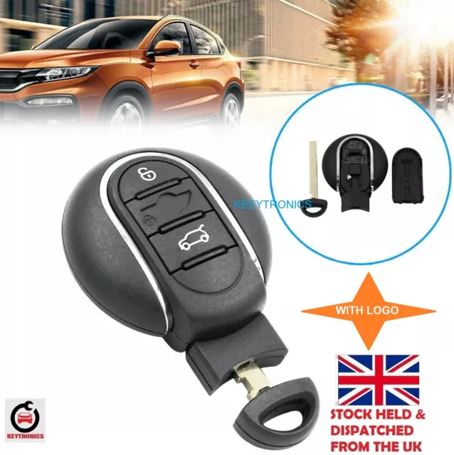 Brand New 3 Button Remote Smart Key Fob For Bmw Mini Clubman Cooper Etc + Logo