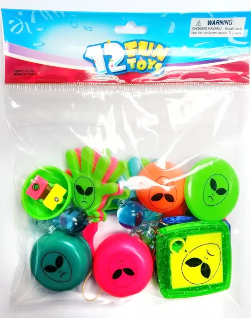 12X Alien Party Bag Birthday Favors Pinata Fillers Loot Gag Dips Game Gifts toys