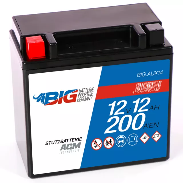 Stützbatterie A2115410001 & 61217586977 Back-Up Batterie BIG AUX14 AGM 12V 12Ah 3