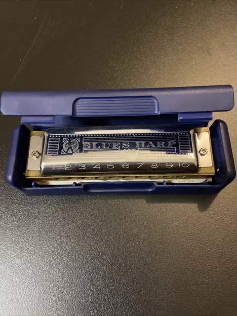 Vintage Hohner Blues Harp MS Harmonica  Germany 10 Hole Used Nice Shape Clean.