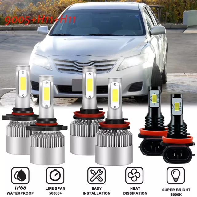 For Toyota Camry 2007-2013 14 LED Headlight High/Low Beam+ Fog Light Bulbs Kit