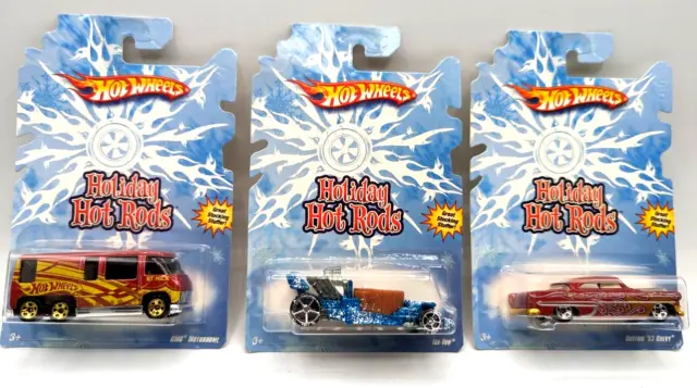 Hot Wheels Holiday Hot Rods 2008 Set of 3 Chevy Ice Tub Motorhome NEW Die Cast