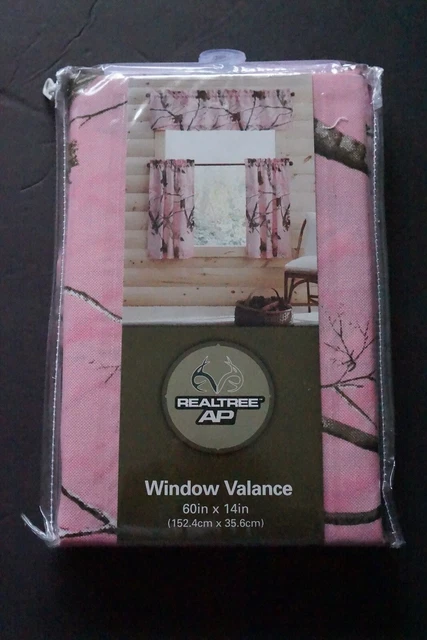 Real Tree AP Window Valance Pink Camouflage 60 x 14 inches Fits Rods 1 inch diam