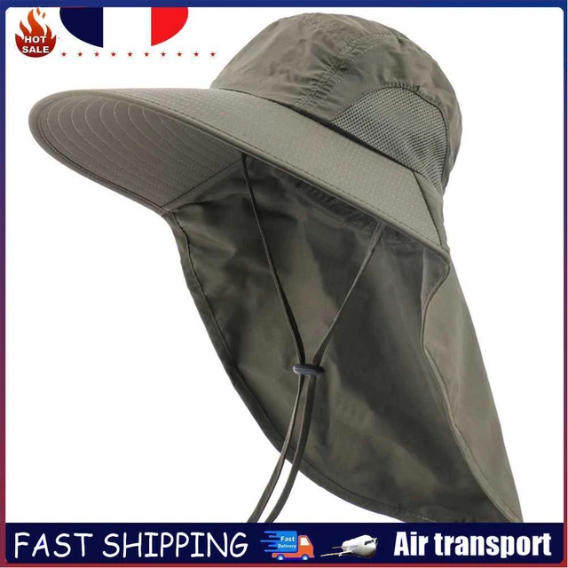Fishing Sun Hat UV Protection Neck Cover Outdoor Sunshade Cap (Dark Grey)