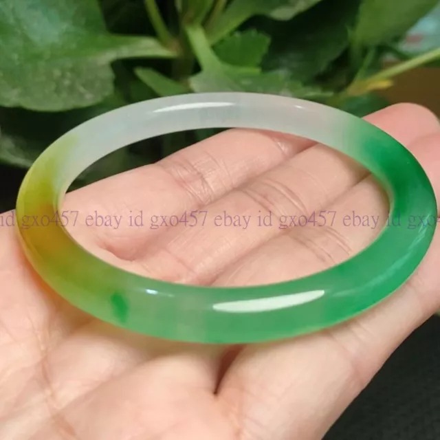 Natural Multicolor Green Jade Jadeite Bangle Bracelet 56-62mm Beautiful Jewelry