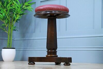 Antique Original Early Victorian Rosewood Revolving Piano Dressing Table Stool 3